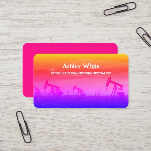 Oilfield Petroleum Anpassningsbar QR Visitkort (Fram/Back In Situ)