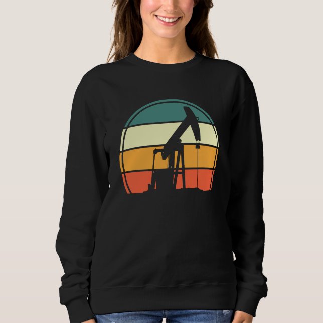 Oilfield Pump Drilling Oilfield Worker Retro Oil R T Shirt (Framsida)