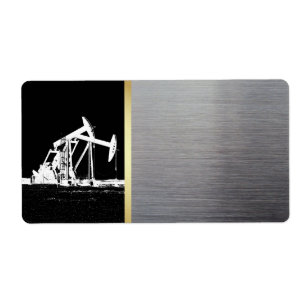 Oilfield Pumping Unit Black, Guld och Silver Fraktsedel