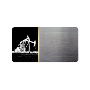 Oilfield Pumping Unit Black, Guld, Silver Adressetikett