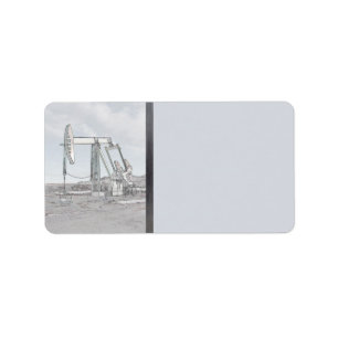 Oilfield Pumping Unit och Blå himmel Adressetikett