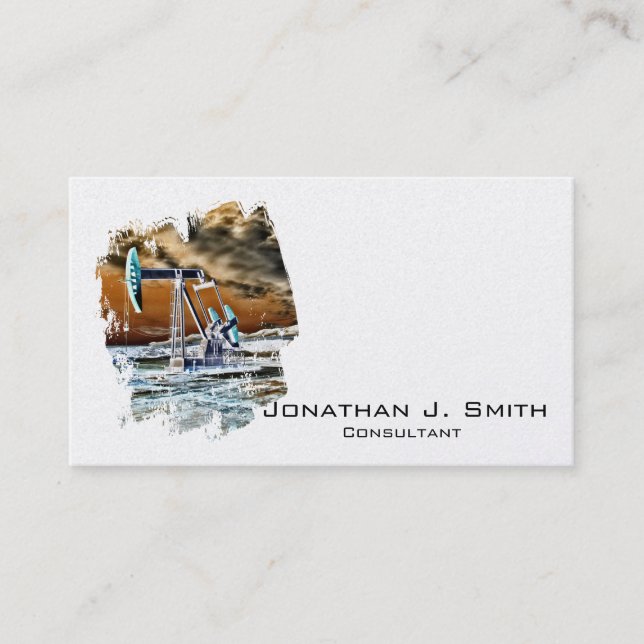 Oilfield som pumpar färgrikt stänk för enhet visitkort (Framsida)