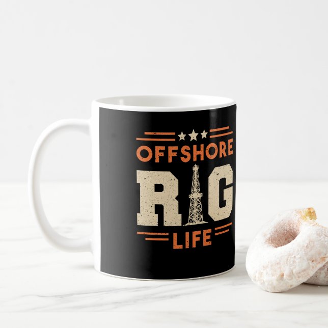 Oilfield Worker Driker Roughnacken Offshore Rig Kaffemugg (Med munk)