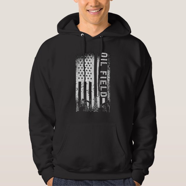 Oilfield Worker Oil Fält Oil Rig Roughnackgas Hoodie (Framsida)