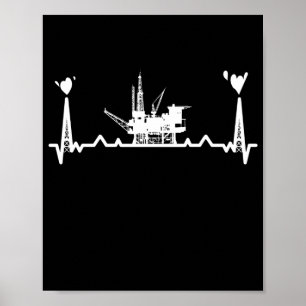 Oilfield Worker Rig Drickning Roughhalspuls Poster