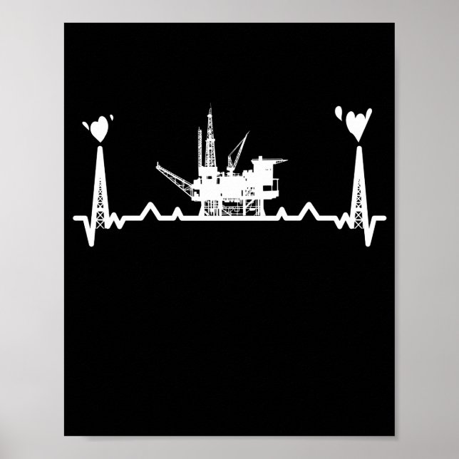 Oilfield Worker Rig Drickning Roughhalspuls Poster (Framsidan)