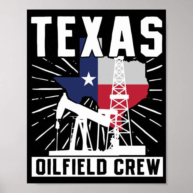 Oilfield Worker RoughnackTexas Oilfield Crew Poster (Framsidan)