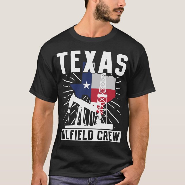Oilfield Worker RoughnackTexas Oilfield Crew T Shirt (Framsida)