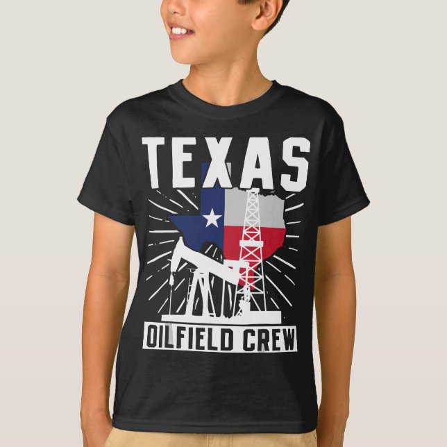 Oilfield Worker RoughnackTexas Oilfield Crew T Shirt (Framsida)
