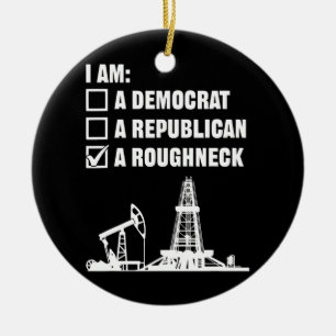 Oilfield Worker Welder Offshore Rig Oilman Julgransprydnad Keramik