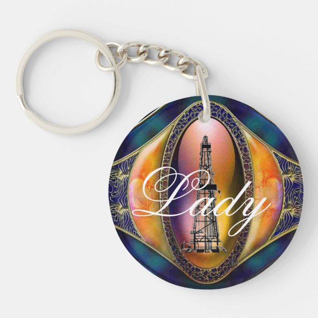 Oilfielddam/fru Keychain (Framsidan)