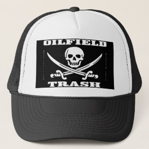 Oilfieldsopor, hatten, skallen & Crossbones, olja, Truckerkeps