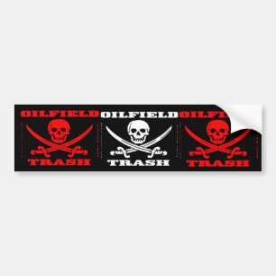 Oilfieldsoporbildekal, skalle, svärd, biker bildekal