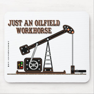 Oilfieldworkhorsen, strålar pumpar, oljer jacken, musmatta