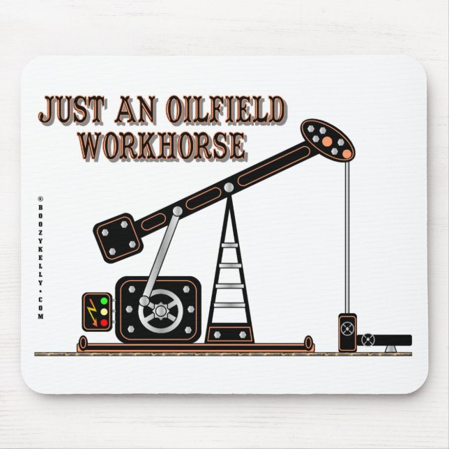 Oilfieldworkhorsen, strålar pumpar, oljer jacken, musmatta (Framsidan)