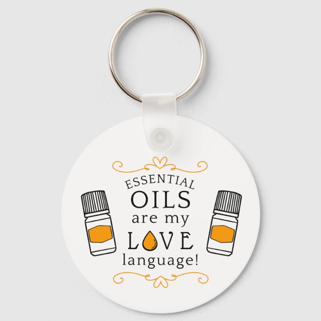 Oils Are My Love Language Key Chain Gold/Yellow Nyckelring (Framsida)