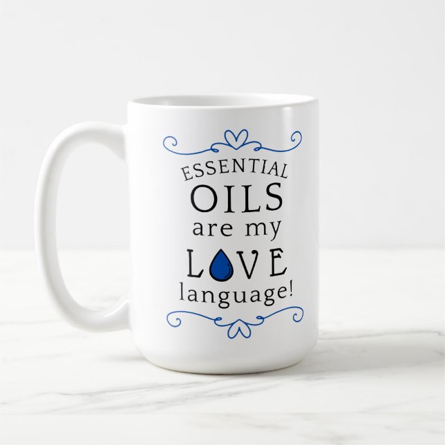 Oils Are My Love Language Mug Navy/Blue Kaffemugg (Vänster)