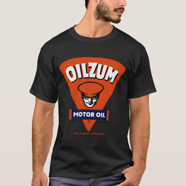 Oilzum - Vintage av retro-motorolja T Shirt (Framsida)