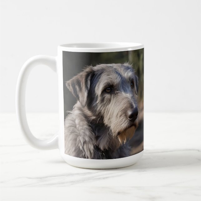 "Oimponerad Majestät: Wolfhounds' Stoic Gaze" Kaffemugg (Vänster)