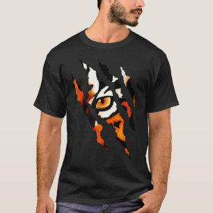 Oinfrakad tiger kattöga klo silhuett t shirt