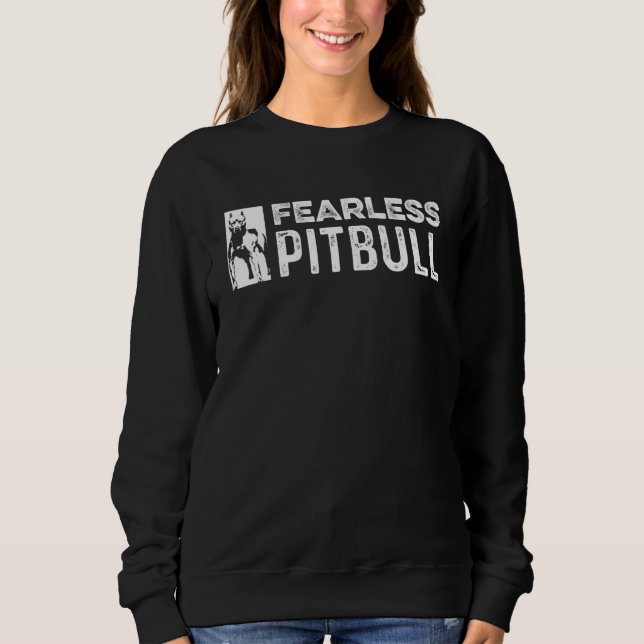 Oinfriktsam Pitbull Oinfriktsam Eller Modig T Shirt (Framsida)