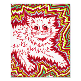Oingo Boingo psychedelic cat print Fototryck