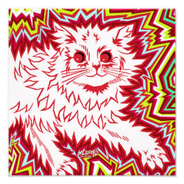 Oingo Boingo psychedelic cat print (variationer) Fototryck