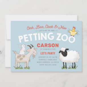 Oink Baa Cluck Moo Children's Birthday Inbjudan