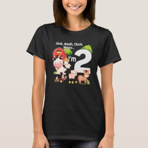 Oink Baa Moo I är 2 Farm Theme Birthday 2 Years T Shirt