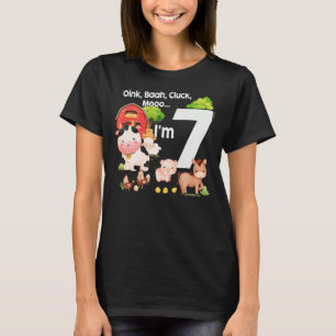 Oink Baa Moo I är 7 Farm Theme Birthday 7 Years T Shirt