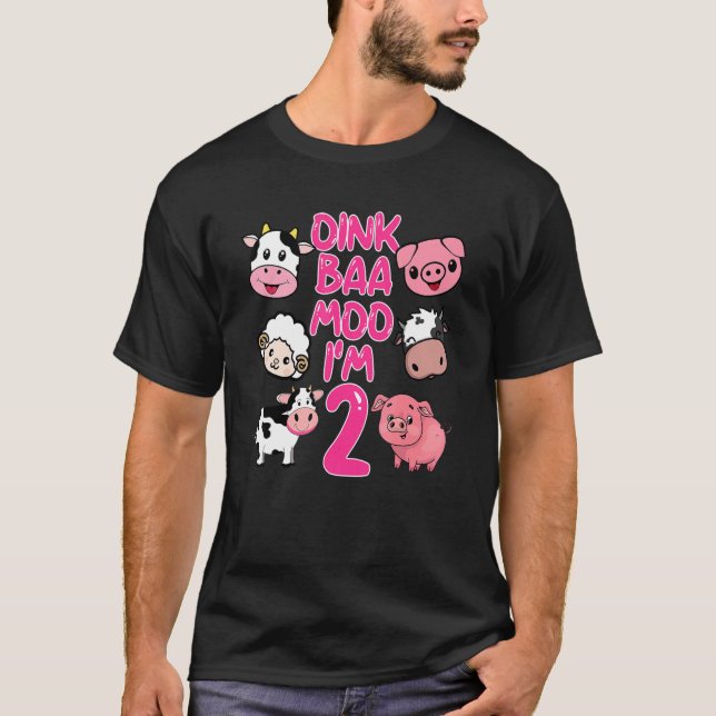 Oink Baa Moo Im 2:a födelsedagsgården T Shirt (Framsida)