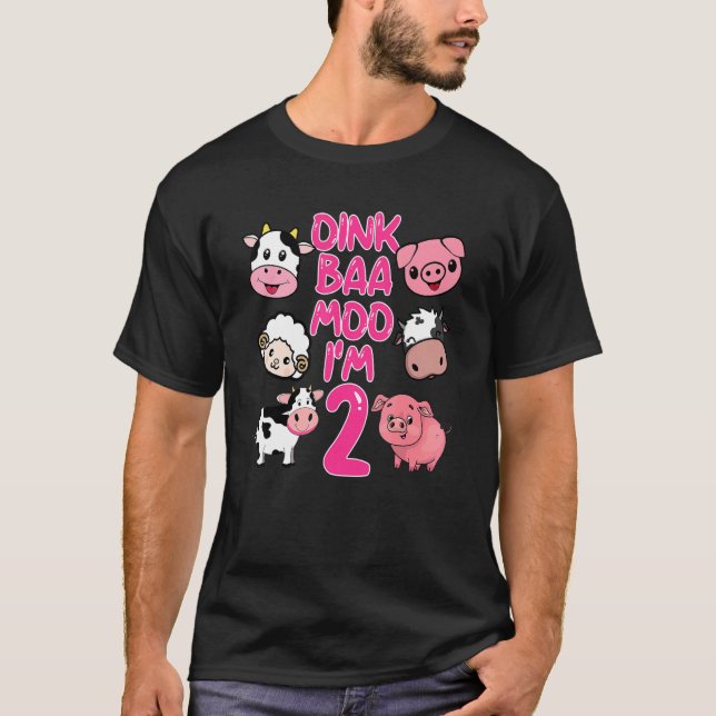 Oink Baa Moo Im 2:a födelsedagsgården T Shirt (Framsida)