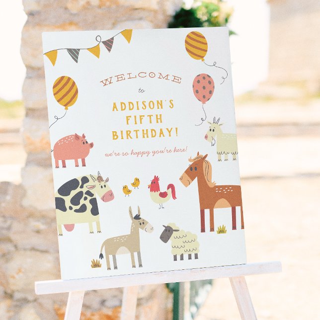 Oink Baa Quack Moo Boskap Födelsedagsfest Poster (Skapare uppladdad)