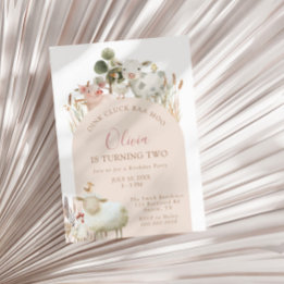 Oink Cluck Baa Moo Barnyard Birthday Inbjudningar