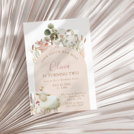 Oink Cluck Baa Moo Barnyard Birthday Inbjudningar