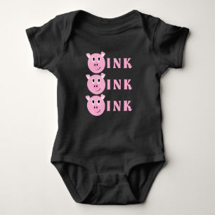 OINK! Cute Little Rosa Tecknad Gris Girls Piggy T Shirt