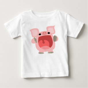 "OINK!!!" Cute Tecknad Baby T-shirt