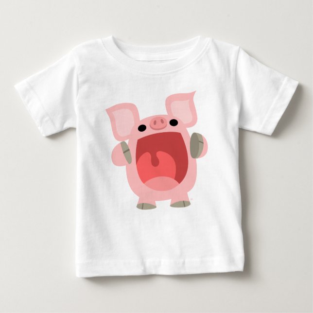 "OINK!!!" Cute Tecknad Baby T-shirt (Framsida)