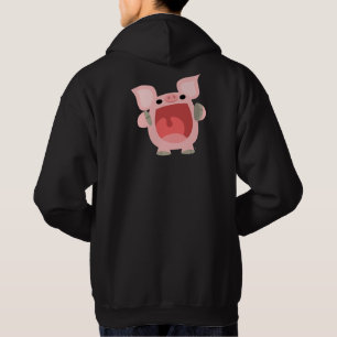 "OINK!!!" Cute Tecknad Gris Hoodie