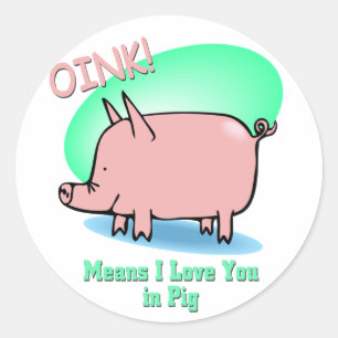 Oink elak älskar jag dig runt klistermärke