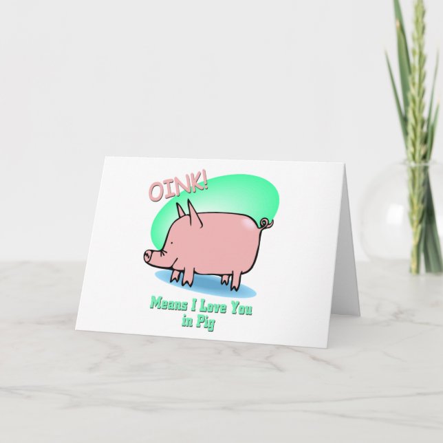 Oink elak I Kärlek You Kort (Framsida)
