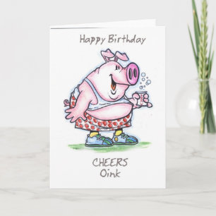 "Oink" Grattis på födelsedagen Kort
