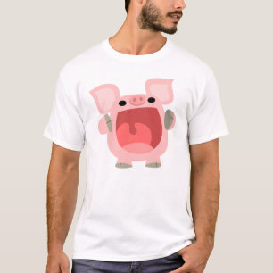 "OINK!!!", Gullig T-tröja för tecknadgrisbarn Tröja