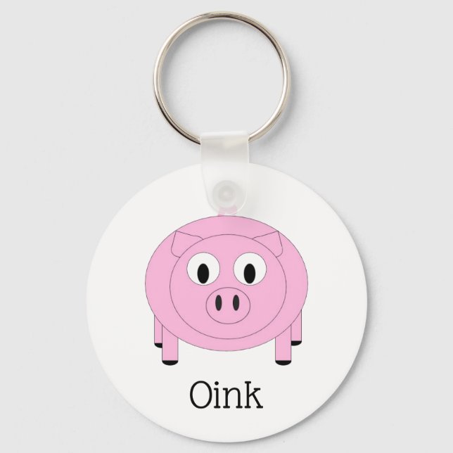 "Oink" Little Pig Keychain Nyckelring (Framsida)
