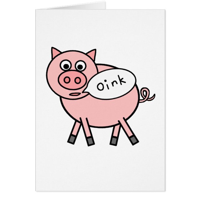 Oink Oink gris Hälsningskort (Framsidan)