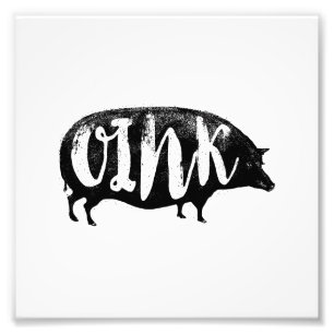 OINK rolig vintagegris Fototryck