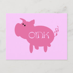 Oink Rosa Gris Tshirts och presenter Vykort