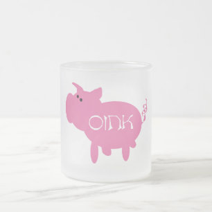 Oink rosa grisTshirts och gåvor Frostad Glasmugg