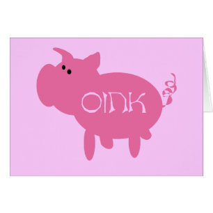 Oink rosa grisTshirts och gåvor Hälsningskort