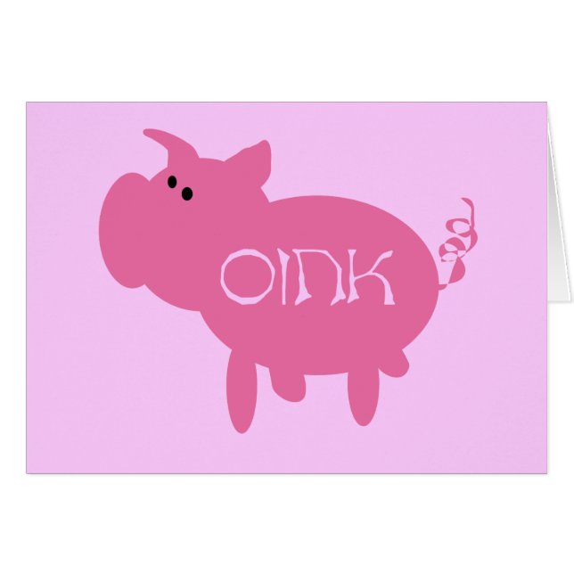Oink rosa grisTshirts och gåvor Hälsningskort (Framsidan Horizontal)